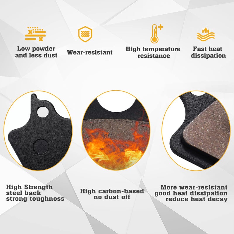 Cyleto Front & Rear Brake Pads for Harley Heritage Softail FLSTCI FLSTC Davidson Heritage Classic 2000-2007/Fat Boy/Dyna Electra Glide/Sportster XLH883R/FXST Softail Standard/FXSTB Night Train - Image 4